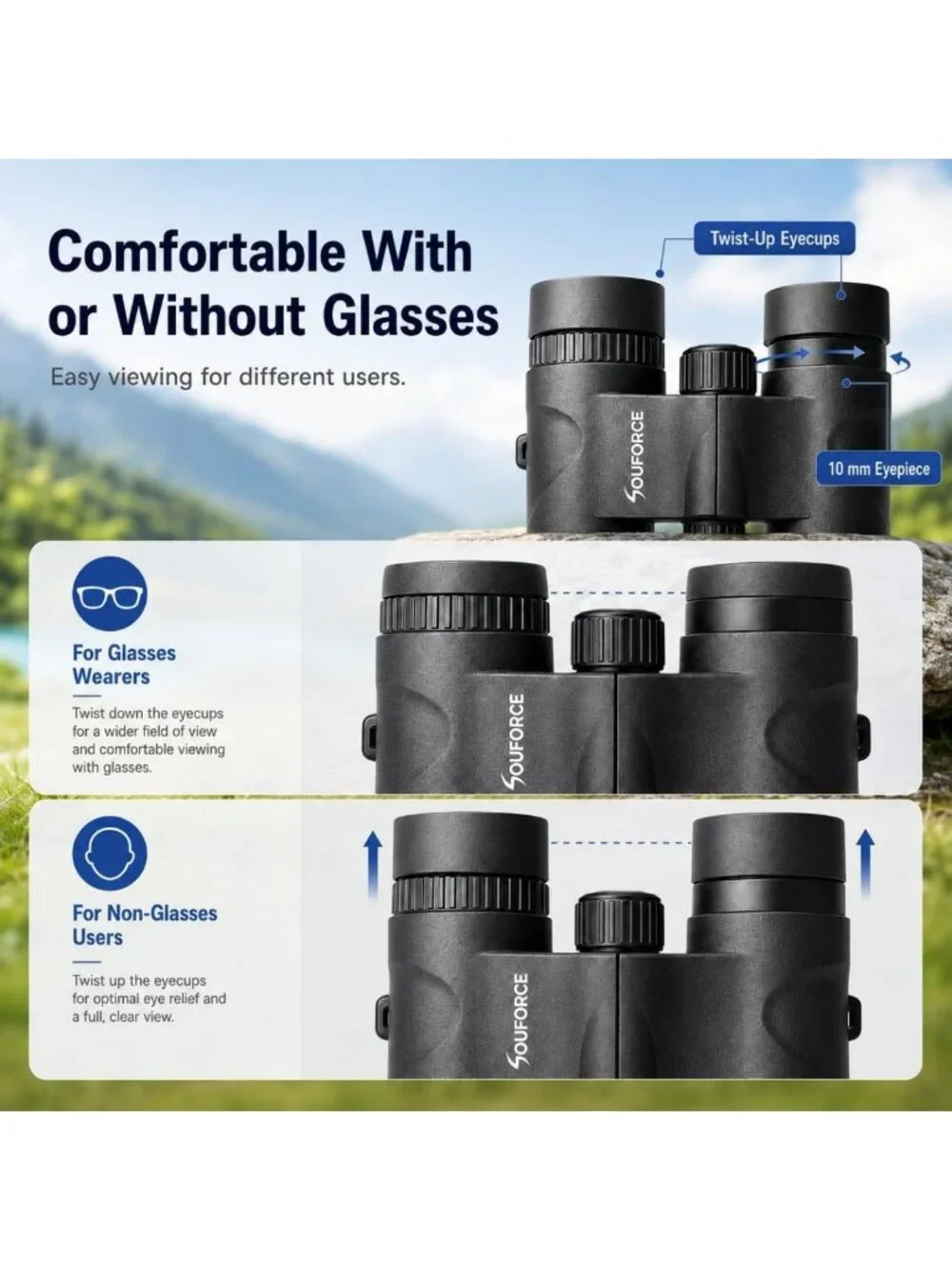 High-Powered 8x21 Compact Binoculars for Adults, BAK4 Prism, Lightweight